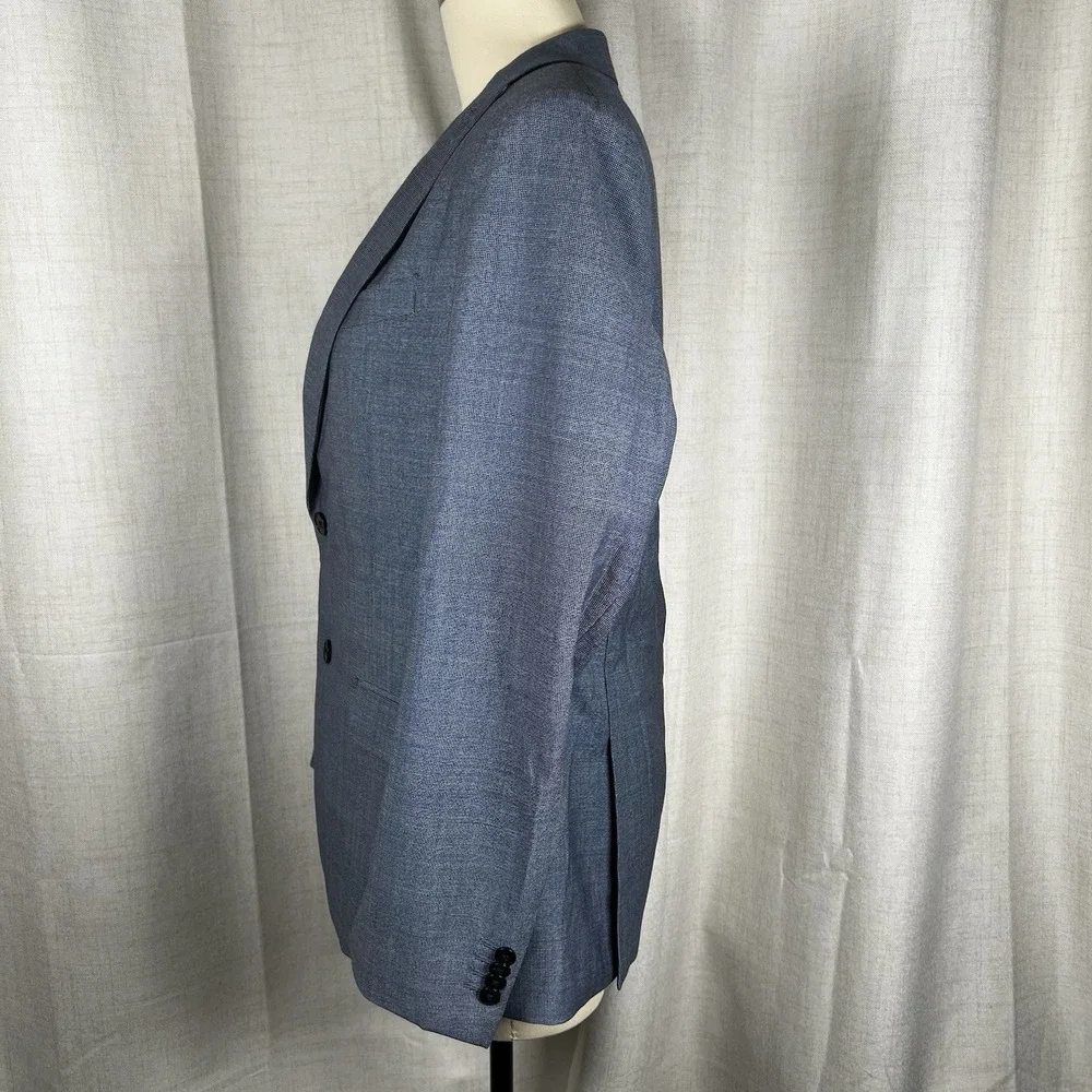 Banana Republic Blazer Mens 42‎ Short Slim Fit Blue Wool Marzotto Suit Jacket